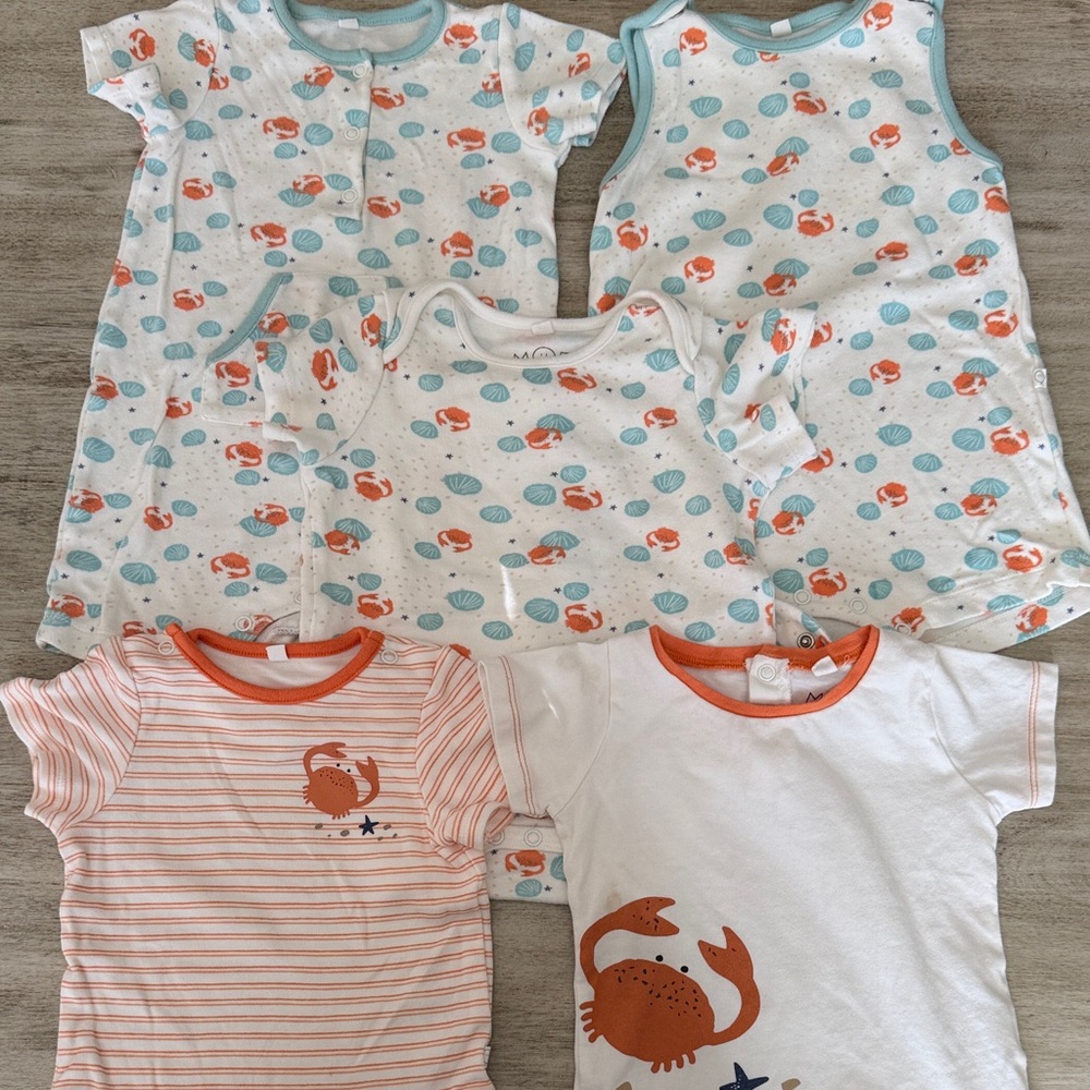 Baby Mori Crab Print baby outfits